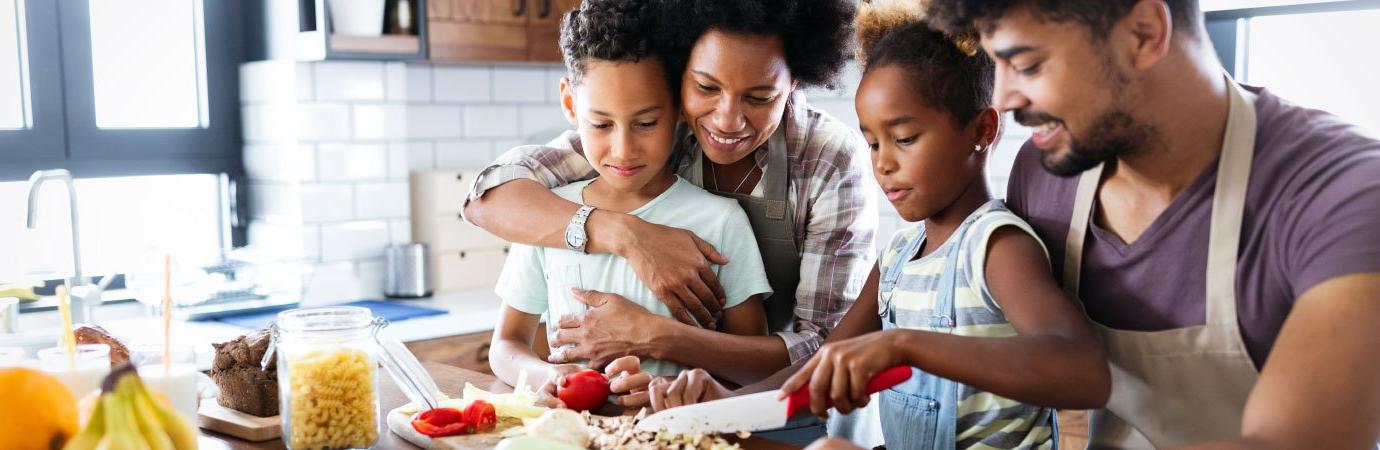 family cooking together